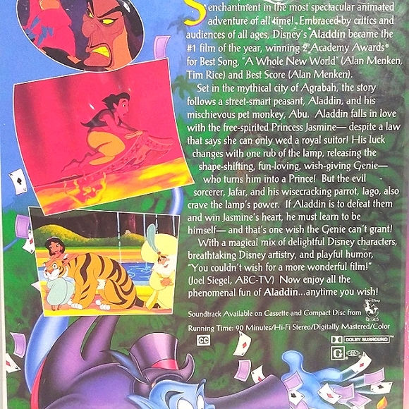 Walt Disney classic Aladdin black diamond classic VHS - Picture 7 of 7